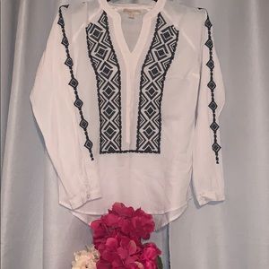 Michael Kors white tunic top Sz M